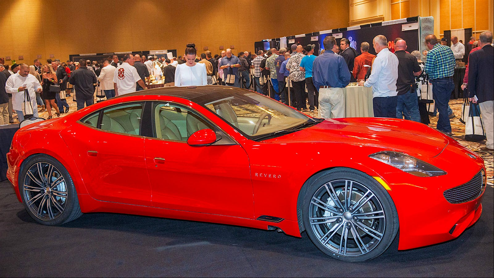 The new Karma Revero, a luxury hybrid automobile, graced the showroom floor.